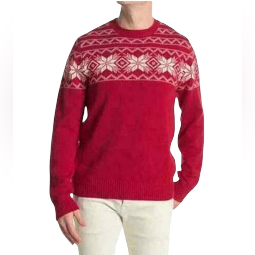 Original Weatherproof Vintage Men's Fair Aisle Sweater, Red, size M